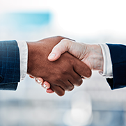 Two people shaking hands 